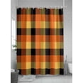thumbnail image 5 of Fall Shower Curtain Orange Lattice Shower Curtains for Bathroom Thanksgiving Decor, Waterproof Polyester Shower Curtain Set with Hooks, Extra Long 72" x 96" Autumn Buffalo Check Plaid, 5 of 6