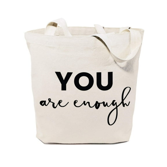 You Are Enough Cotton Canvas Tote Bag