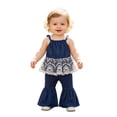 thumbnail image 3 of Toddler Girls Clothes Two Piece Outfits Sleeveless Lace Tank Top with Flared Pants Fashion Clothing Sets Size 18-24 Months, 3 of 8