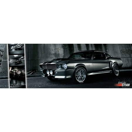 Shelby Gt500 Lamp - Ford Mustang Shelby GT500 - Door Poster / Print (Collage) (Size: 62 x 21)
