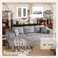 thumbnail image 2 of Zocalo Sofá seccional Cloud de 274 cm, sofá modular sin estructura con forma de L y asiento profundo, sofá tapizado moderno y cómodo para sala de estar, no requiere montaje (Chenilla, gris), 2 of 6