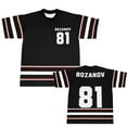 thumbnail image 4 of Heated Rivalry Inspired Merch Rozanov 81 Black-Red V-Neck Jersey T-Shirt - Unisex Short Sleeve Casual Streetwear Top for TV Series Fans, 4 of 5