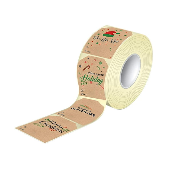 Pegatinas navideñas de papel kraft, pegatinas decorativas para manualidades. marrón