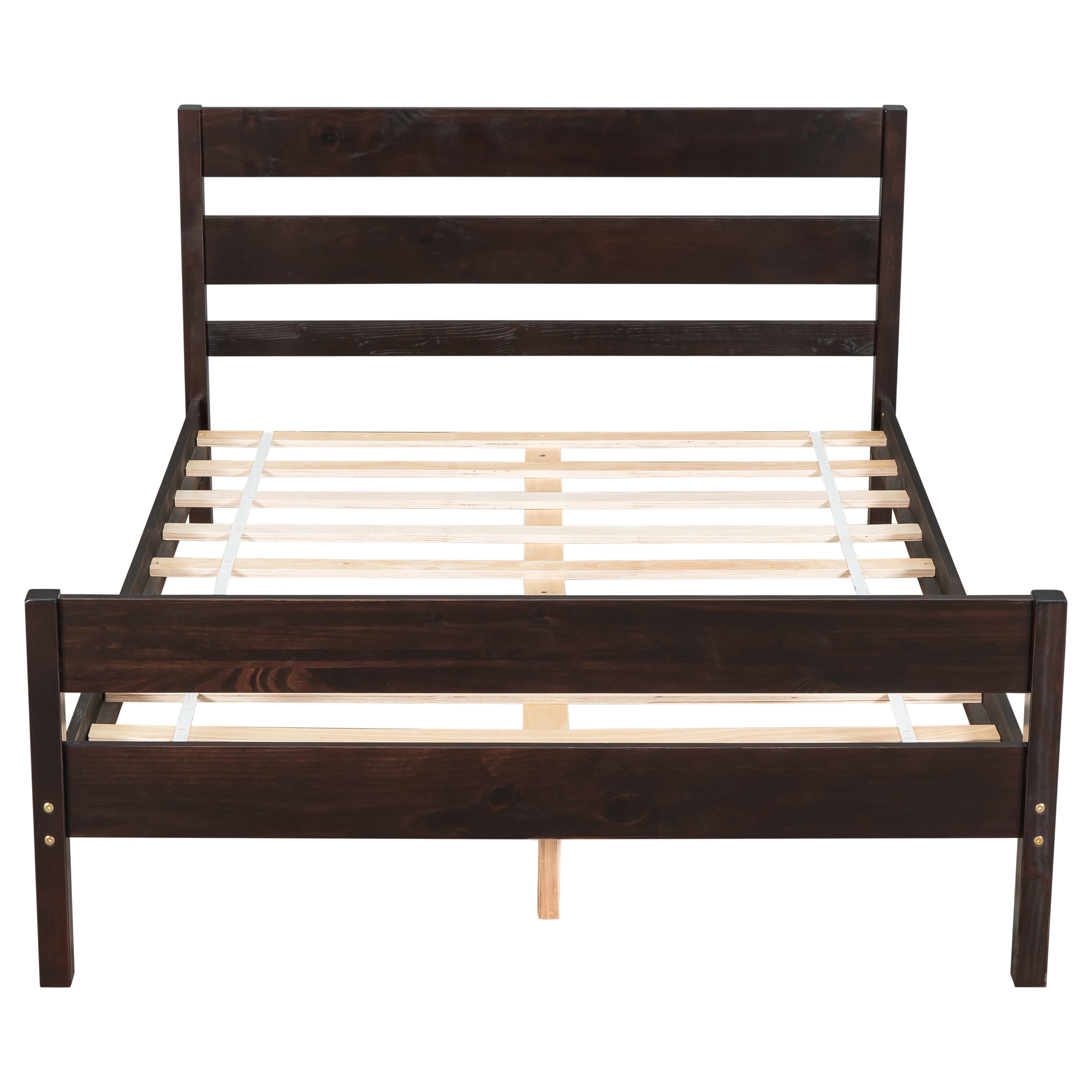 Bellemave Full Bed Frames,Wood Platform Bed with Headboard and Footboard, Full Size Sleigh Bed with Wood Slat Support, No Box Spring Needed (Espresso)