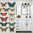 thumbnail image 6 of Butterfly Specimen Retro Theme Shower Curtain, Brown Background Colorful Butterfly Insect Art Bathroom Decoration, Family Bathroom Privacy Waterproof Shower Curtain 12 Hooks 72x84In, 6 of 6