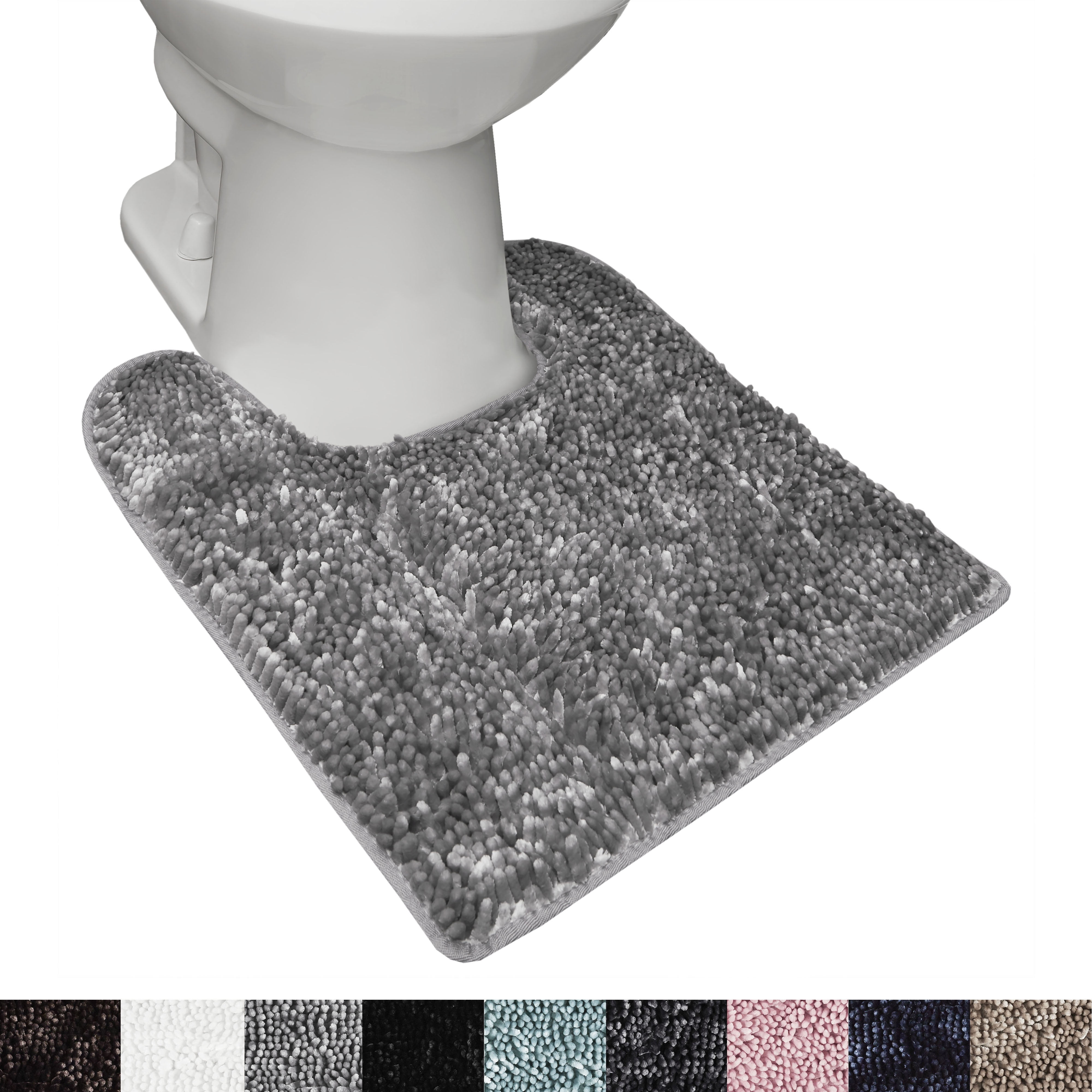Luxury Chenille Toilet Mat Super Absorbent and Extra Soft Bath Rug Perfect Plush Carpet Mat