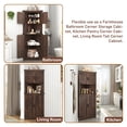 thumbnail image 6 of Blotout 68" Tall Farmhouse Corner Cabinet with 4 Doors, 28.3" W Barn Door Storage Cabinet with Adjustable Shelves, 5 Tier Corner Storage Cabinet for Bathroom,Living Room,Kitchen, 6 of 7