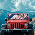 thumbnail image 3 of HUIACONG USA Eagle Flag Windshield Sun Shade for Jeep Foldable 1 Piece 250th Car Sunshade for Jeep Wrangler, Gladiator, Renegade, FJ Cruiser. X-Small Size, 3 of 6