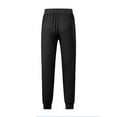 thumbnail image 4 of Mens Jogging Pants Casual Loose Waffle Joggers Sweatpants with Pockets Fall Elastic Waist Drawstring Pants M, Black, 4 of 7