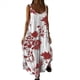 thumbnail image 2 of Vestido Maxi Bohemio de Verano con Tirantes Finos, Sin Mangas, Cuello en V, Floral, para Mujer, para Vacaciones, Rojo, Talla XL, 2 of 10