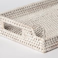 thumbnail image 2 of Handmade Rustic Rattan Serving Tray with Sturdy Handles - Boho Style Decorative Tabletop Tray for Home and Farmhouse, 2 of 4