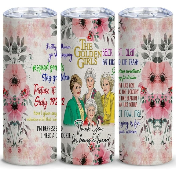 20 Oz Golden Girls Skinny Tumbler,Golden Girl Merchandise,Funny Insulated Travel Coffee Mug, Goldengirls Gifts for Her,Unique Gift for Women Friend Birthday,1 Pcs