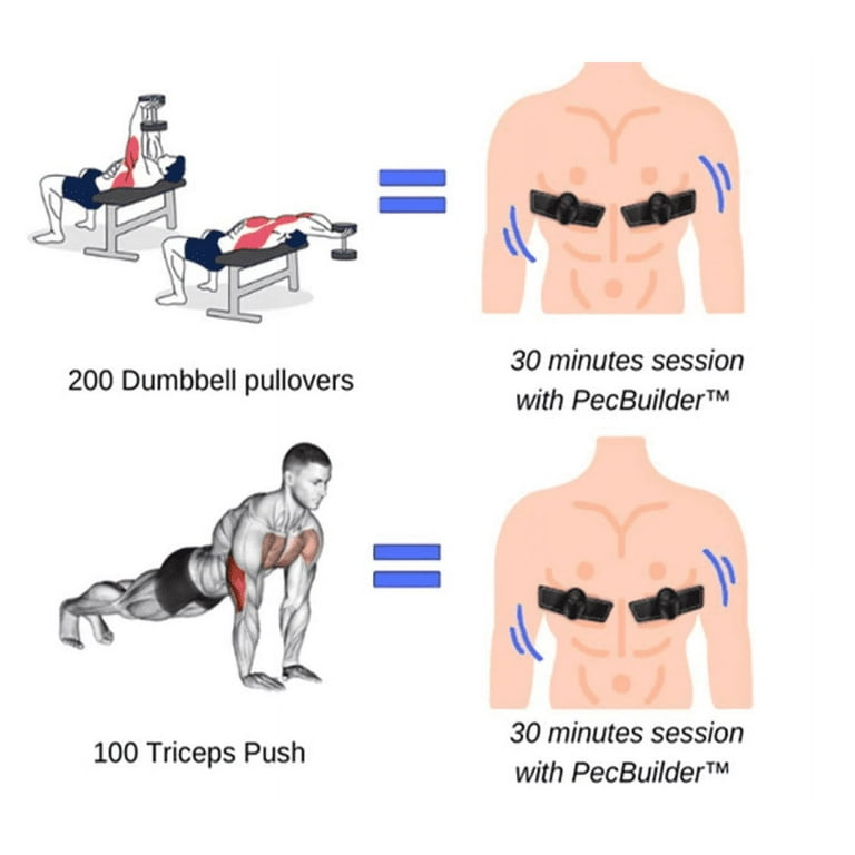 PecBuilder EMS Chest Trainer for Men, Portable Lymphatic Relief Massager  Double arm sticker plus host