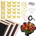thumbnail image 2 of 40 Sheets Waterproof Flower Wrapping Paper, with Ribbons Flower Pins, 2 of 5