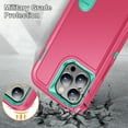 thumbnail image 5 of for iPhone 16 Plus Case Kickstand Durable 3-Layer Military Grade Protective Case Hybrid Silicone Heavy Duty Rugged Shockproof Screen Lip Raised Protection for iPhone 16 Plus Case,Rose+Mint, 5 of 8