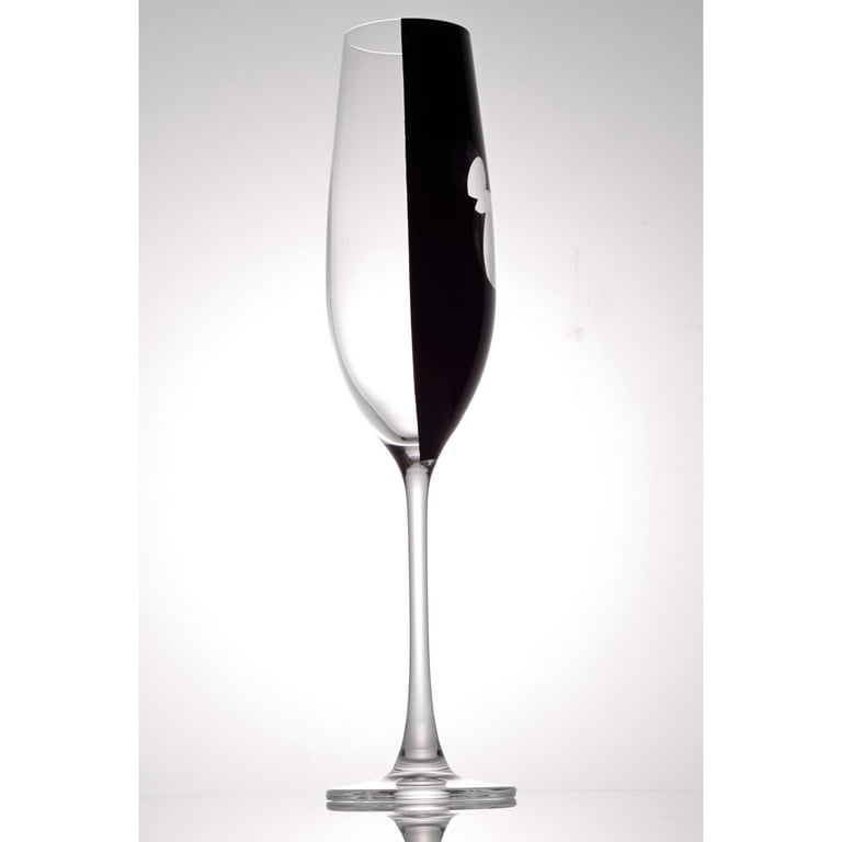 Disney Wine Glass Blue Stem Stemmed Epcot 35th Anniversary 16 oz.