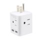 thumbnail image 1 of Extensor de tomacorrientes de múltiples enchufes Divisor de tomacorrientes de pared eléctrico con 4 tomacorrientes de CA de 15 amperios 2 puertos USB, 1 of 12