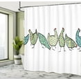 thumbnail image 5 of Ambesonne Chicken Shower Curtain, Farm Hen with Ornaments, 69"Wx70"L, Pale Green and White, 5 of 5