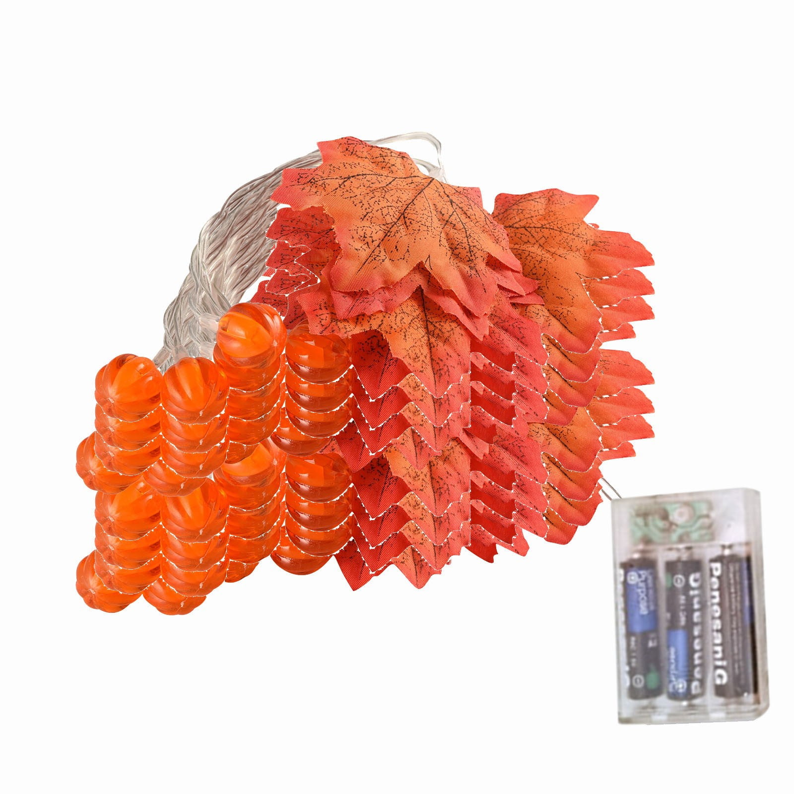 Staron Halloween Pumpkin Lights, Maple Lantern String Lights, 20 LED Battery Powered Party Lights, Outdoor Indoor Halloween Decor for Garden, Room, Home Decorations