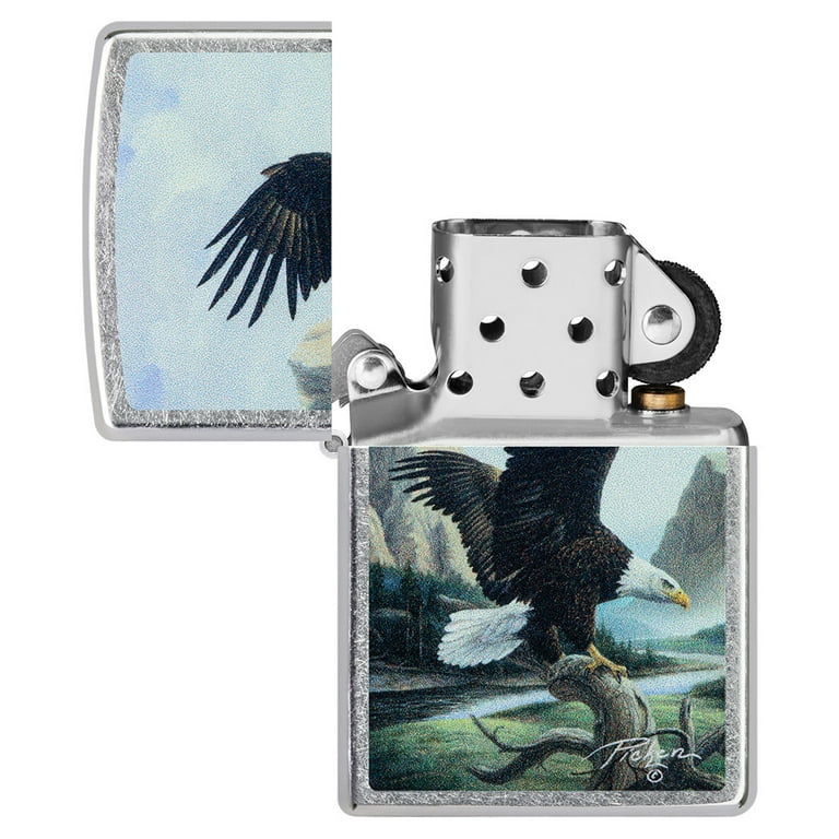 Zippo Linda Picken Eagle Design Street Chrome Pocket Lighter