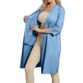 thumbnail image 2 of longantii Post Surgery Mastectomy Robes for Women with 4 Internal Drain Pockets 3/4 Sleeves Night Gowns Pajama Dress Shirts Sky Blue M, 2 of 9