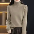 thumbnail image 5 of Aoiroe Women's Turtleneck Sweater,2026 Fall Winter Chunky Knitted Pullover,Women's Turtleneck Sweater,Womens Oversized Turtleneck Pullover Sweater,Winter Clothes 2026 Khaki L, 5 of 6