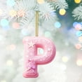 thumbnail image 4 of Pink 26 Letter Ornaments for Christmas Tree Decoration - Personalized Hanging Pendant Xmas Alphabet for DIY Craft Ornaments (P), 4 of 6