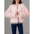 thumbnail image 4 of FOCUSNORM Women Faux Fur Coat Solid Color Open Front Long Sleeve Plus Size Jacket Warm Winter Outwear, 4 of 9