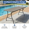 thumbnail image 4 of HaiCube 6FT Folding Table, Heavy Duty Portable Table, Waterproof HDPE, Foldable for Picnic, Party, Camping, Dining, BBQ, Indoor & Outdoor, Khaki, 4 of 10