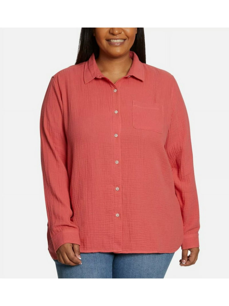 Chemise Longue Tunique Jessica Simpson, Manches Longues Transparentes Motif Géométrique Bleu, Taille M