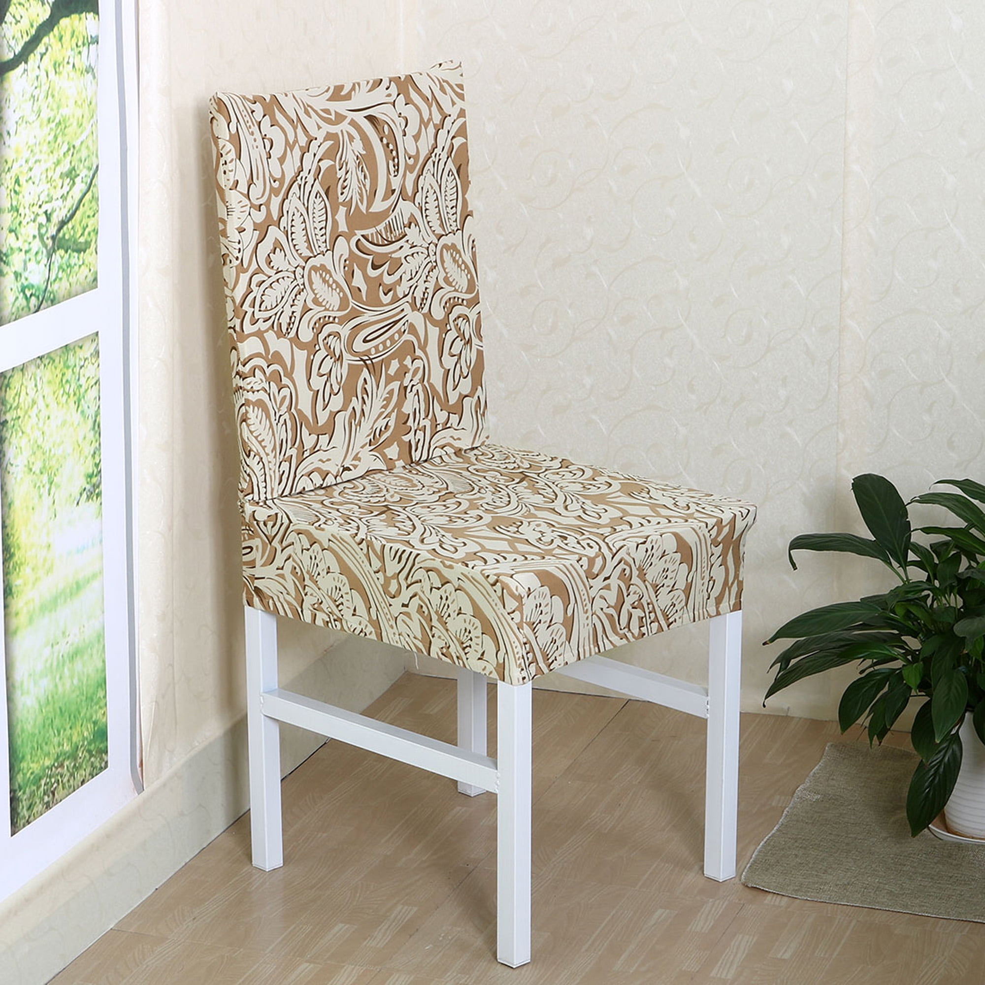4pcs Pattern Dining Chair Cover Stretch Bar Stool Slipcover Kitchen