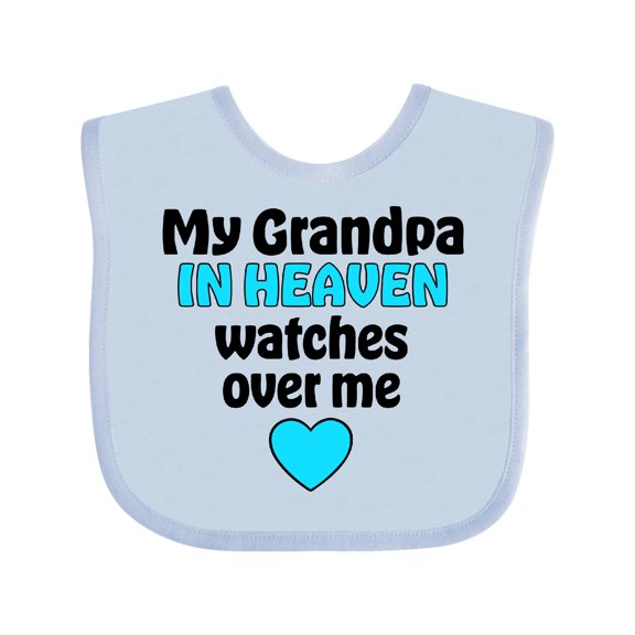 Inktastic My Grandpa in Heaven Watches over Me Boys or Girls Baby Bib