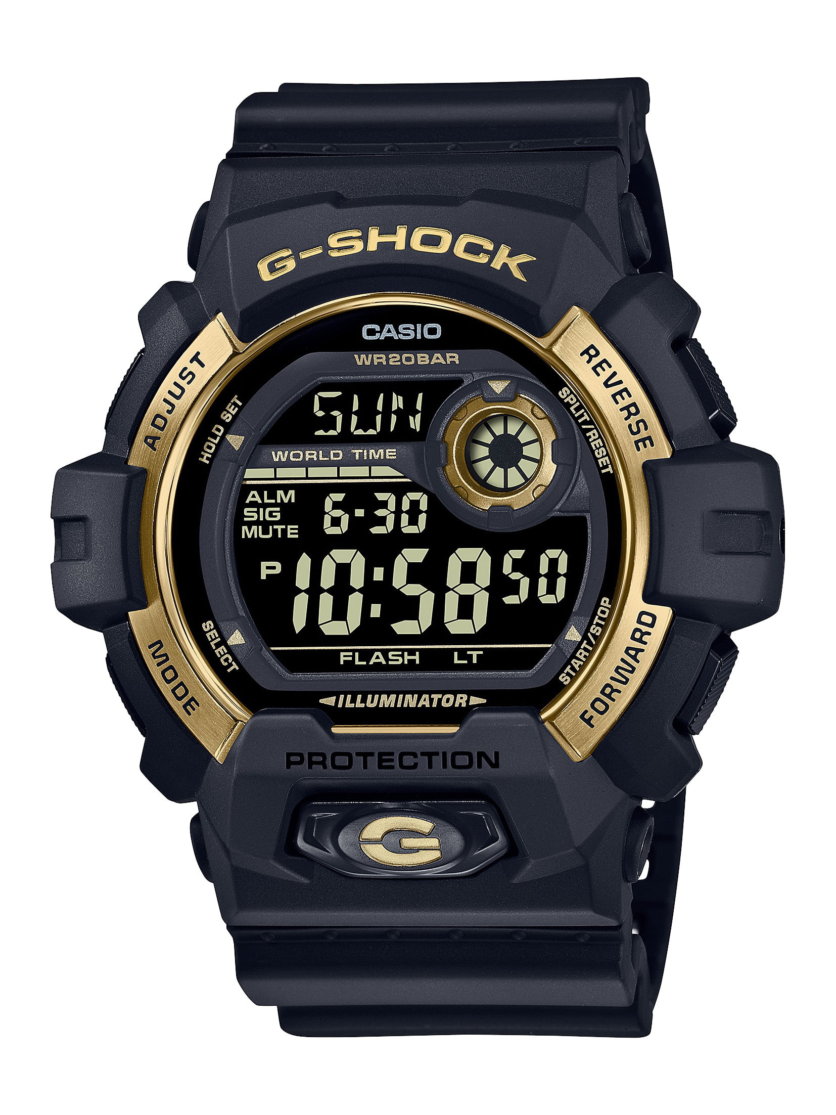 Casio Men's G-Shock Digital Sport Watch, Black/Gold G8900GB-1A