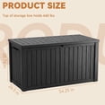 thumbnail image 5 of fazzn 150 Gallon Resin Deck Box Waterproof Outdoor Storage Box for Patio Furniture Pool Accessories Indoor Storage for Cushion Garden Tools (Black), 5 of 6