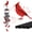 Cardinal, variant on Sea Turtle Wind Chimes Outdoor with 4 Aluminum Tubes 36" Decorative Turtles Gifts for Women Rustic Design Hanging Wind Chime for Outside with Ring Home Decor for Garden Patio Yard Window
