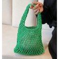 thumbnail image 5 of Kukuzhu Women Small Crochet Tote Handbag Cotton Top Handle Bag Summer Mesh Beach Bag Drawstring Fishing Net Bag Clutch Handbag, 5 of 7