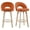 Orange, variant on Hausfame Set of 2 Swivel Counter Height Bar Stools with Bentwood Legs, Orange