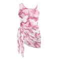 thumbnail image 7 of SEANATIVE Swimsuits for Teen Girls One Piece Bathing Suit See Through Short Skirt Cover Ups Cut Out Back Beachwear for Surfing Water Park, Size 7-8, Pink Butterfly, 7 of 7