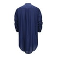 thumbnail image 5 of Miluxas Mens Robe Button Down Long Sleeve Cotton Linen Thobe Casual Gown Henley Shirt Navy XXL(XXL), 5 of 9