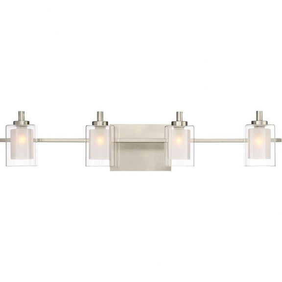 4 Light Transitional Extra Large Vanity Light Fixture Approved for Damp Locations-Brushed Nickel Finish Bailey Street Home 71-Bel-2242875