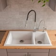 thumbnail image 3 of ALFI brand AB3319DI-W White 34" Double Bowl Drop In Granite Composite Kitchen Sink, 3 of 12