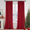thumbnail image 1 of Juego de cortinas MIULEE de terciopelo navideño de 244 cm de largo, 2 paneles, color rojo, 1 of 7