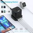 thumbnail image 5 of Cube Power Strip with Surge Protection – 10ft Extension Cord, 5 AC Outlets + 3 USB + 1 USB-C Fast Charging Ports, Mountable Charging Station with On/Off Switch, 5 of 10