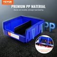 thumbnail image 2 of VEVOR Plastic Storage Bin, (11-Inch x 11-Inch x 5-Inch), Hanging Stackable Storage Organizer Bin, Blue/Red, 6-Pack, Heavy Duty Stacking Containers for Closet, Kitchen, Office, or Pantry Organization, 2 of 9
