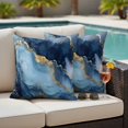 thumbnail image 4 of Outdoor Pillow Covers Pack of 2, Navy Blue Marble Texture Ombre Waterproof Throw Pillowcase Cushion Cases, Modern Minimalist Art Decorative Pillow Cover for Couch Sofa Home Bed Patio, 4 of 9