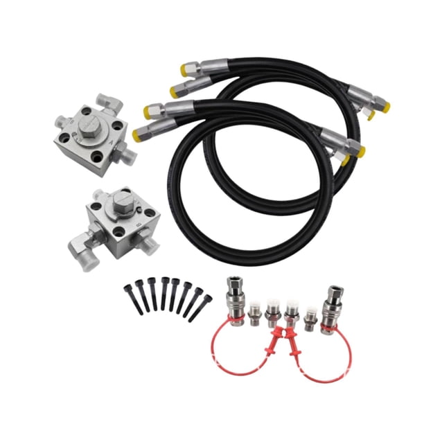 Kit de válvulas desviadoras para miniexcavadora con conector rápido, fácil de instalar, portátil, repuestos con mangueras hidráulicas y accesorios.