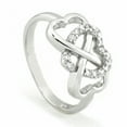 thumbnail image 2 of US2-4Pc Love Heart Cubic Zirconia Twisted Eternity Band 926 Sterling Silver Ring, 2 of 5
