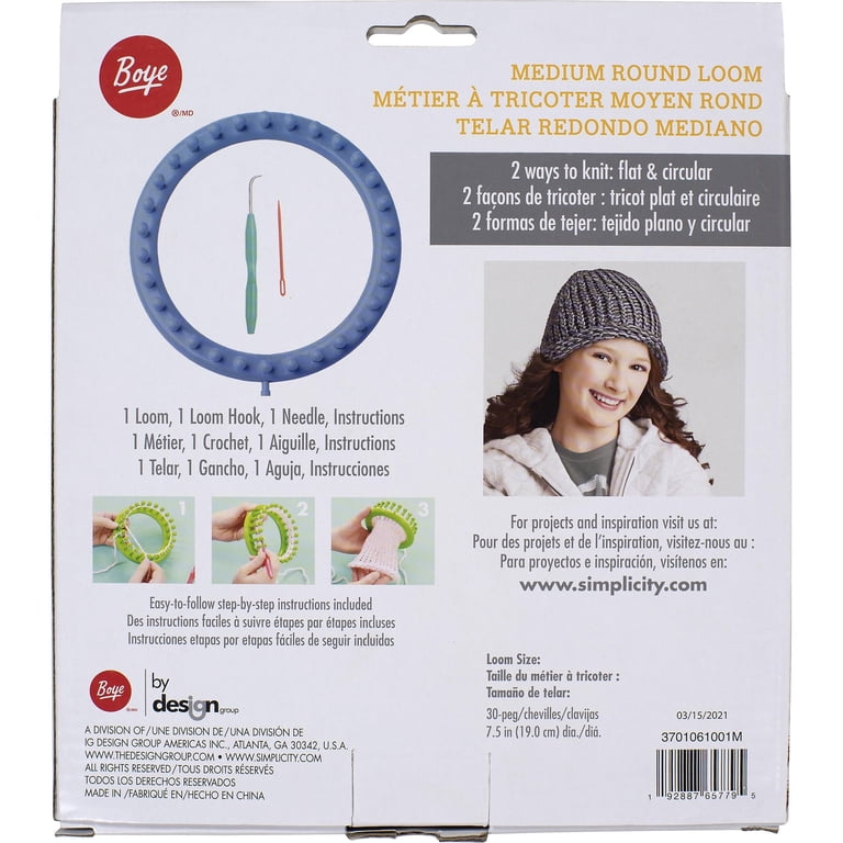 Simplicity Boye Medium Round Loom, 30-Peg Blue Plastic photo 2