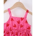 thumbnail image 5 of 5T Baby Girls Dress 6Y Girls Sleeveless Dress Heart Print Little Girls Summer Floral Dress Suspender Dress Rose Red, 5 of 8