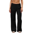 thumbnail image 5 of ZHYou No Boundarie Comfy Sweatpants for Women Flare Cute Baggy Fit Casual Drawstring Elastic Waist Joggers with Pockets,Black,Size L, 5 of 6